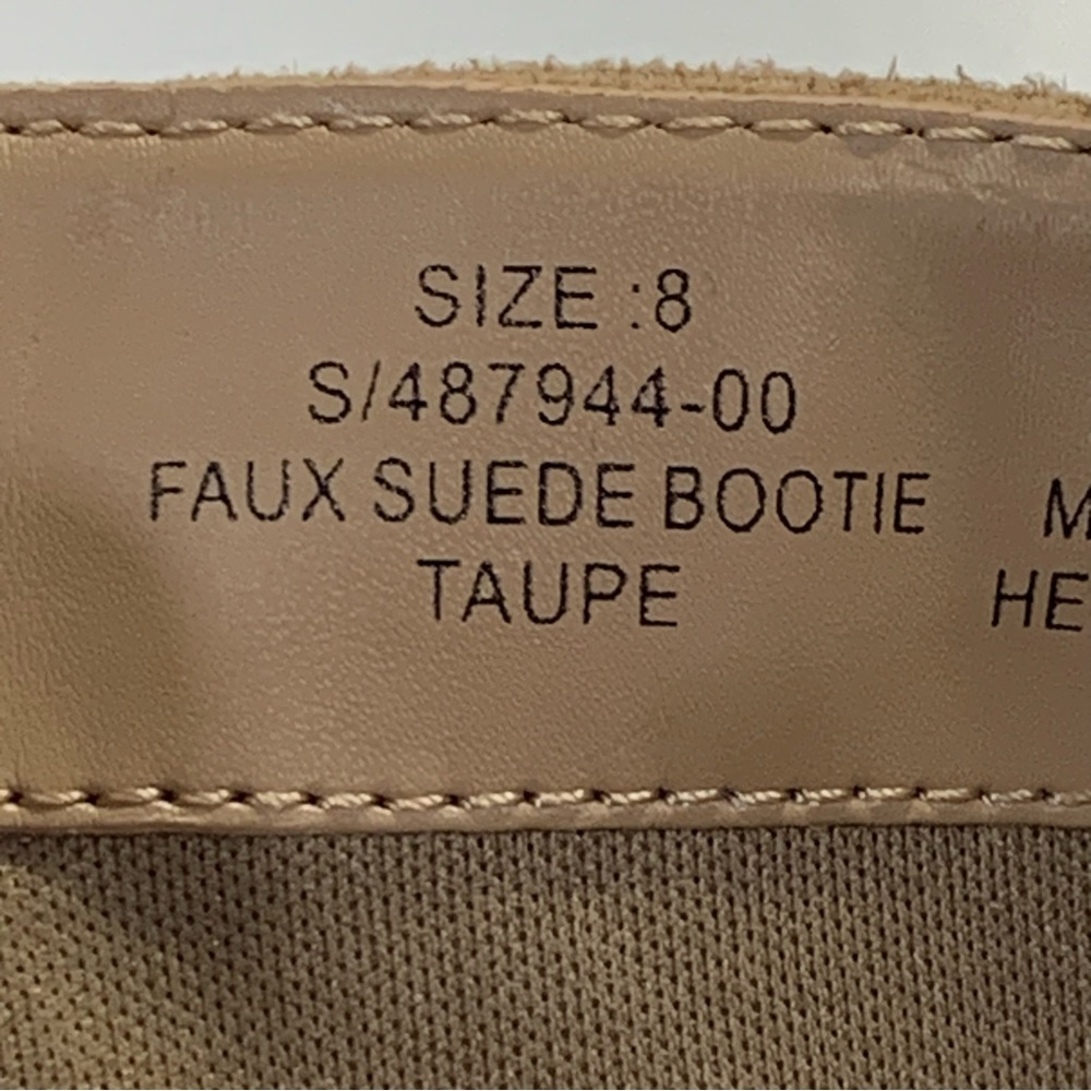 Banana Republic Womens Faux Suede Bootie Boots Shoes 8M Taupe Beige Zip Ankle - Picture 2 of 16